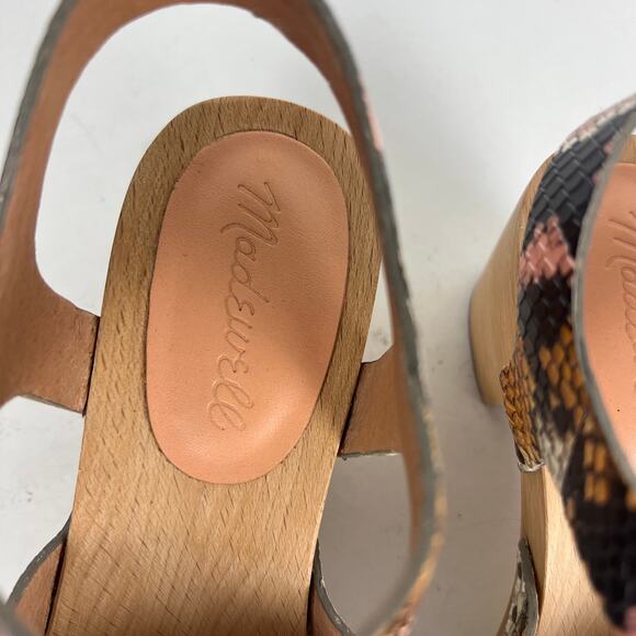 Madewell The Johanna Crisscross Sandal Snake Embossed Leather Sz 7.5 - Picture 8 of 11